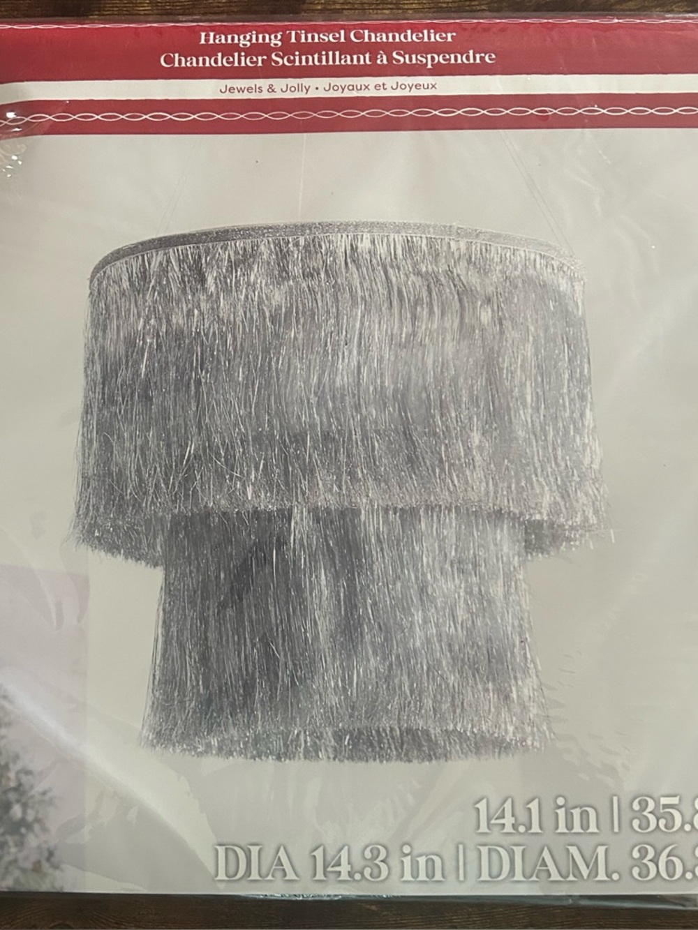 Ashland Silver Hanging Tinsel Chandelier
